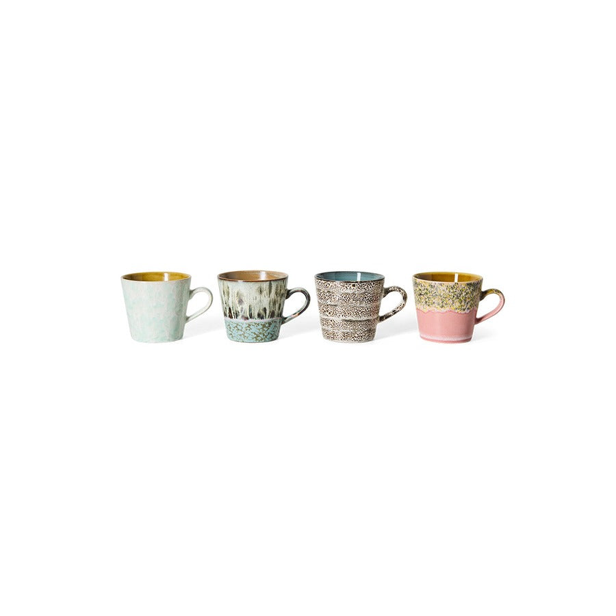 70s Ceramics – Cappuccino Mugs, Me-Time (set of 4) – HKLIVING – view 3