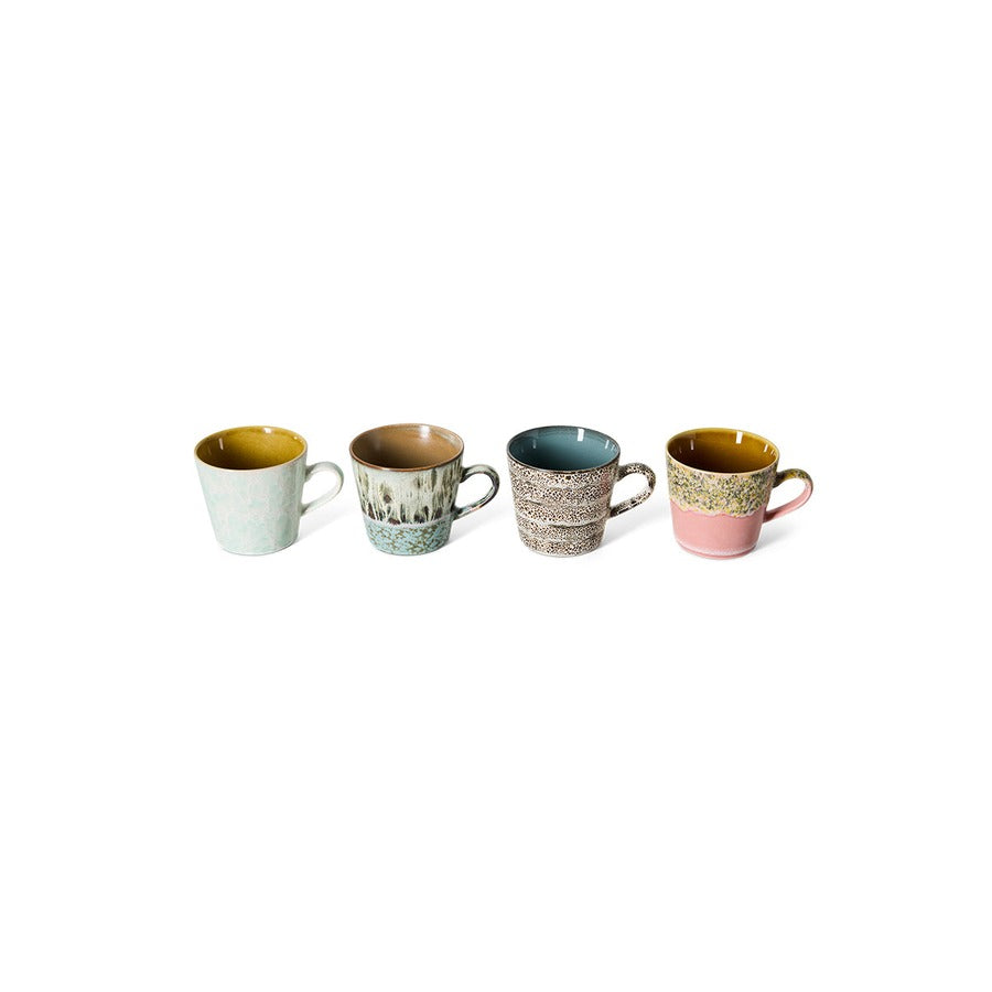 70s Ceramics – Cappuccino Mugs, Me-Time (set of 4) – HKLIVING – view 4