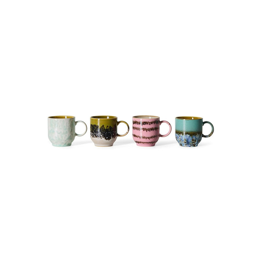 70s Ceramics – Café Mugs, Calming (set of 4) – HKLIVING – view 3