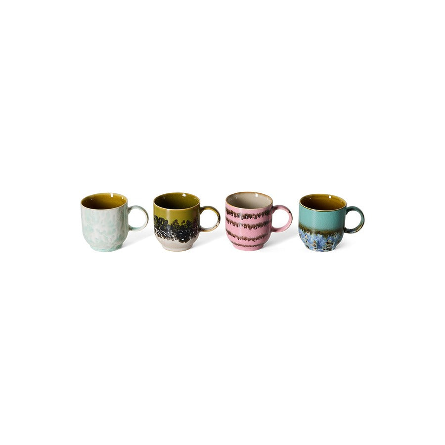 70s Ceramics – Café Mugs, Calming (set of 4) – HKLIVING – view 4