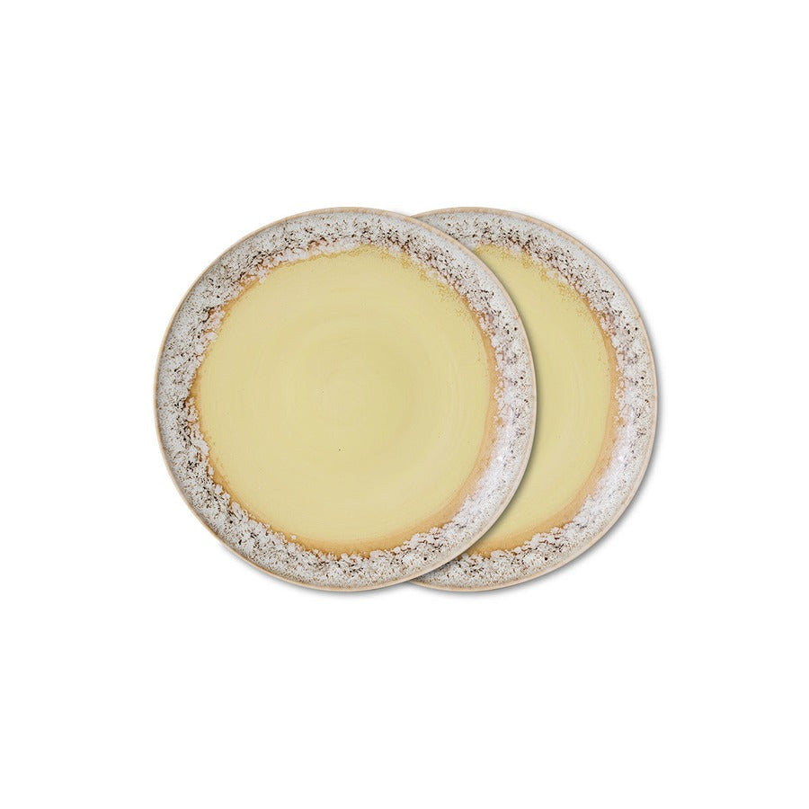 70s Ceramics – Speiseteller, Custard (2er-Set) – HKLIVING