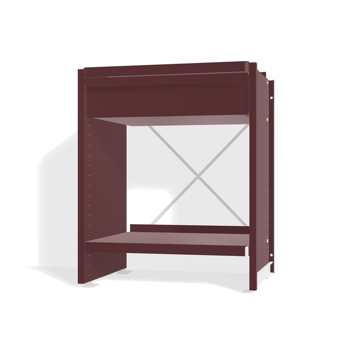 Lehni Aluminium Shelf System Bedside Table in Black Red
