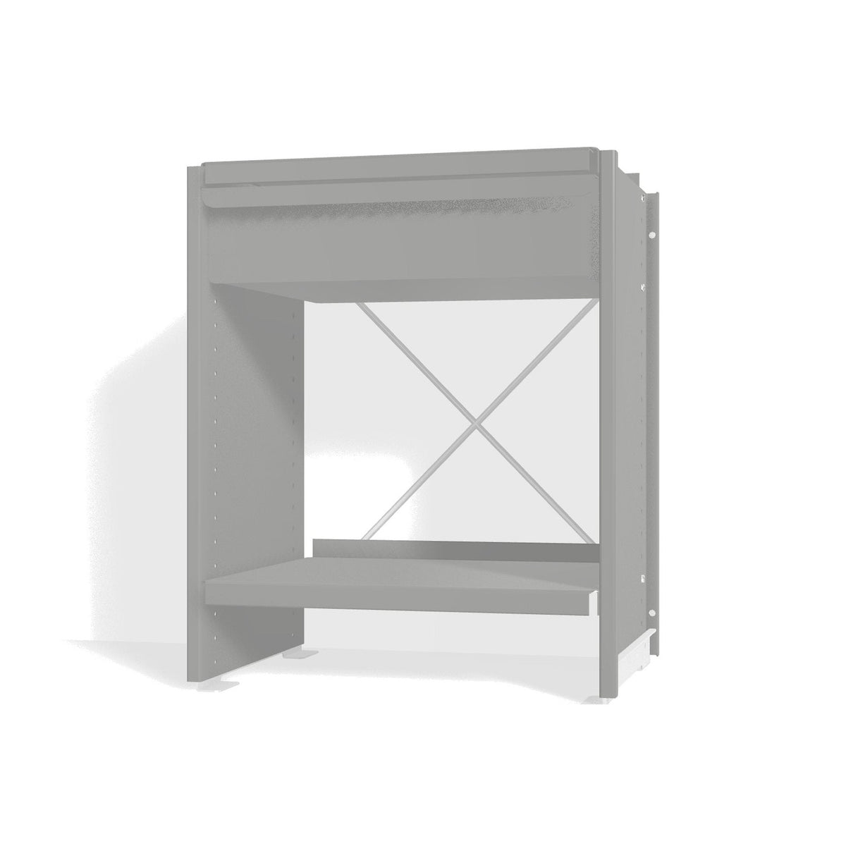 Lehni Aluminium Shelf System Bedside Table in White Aluminum