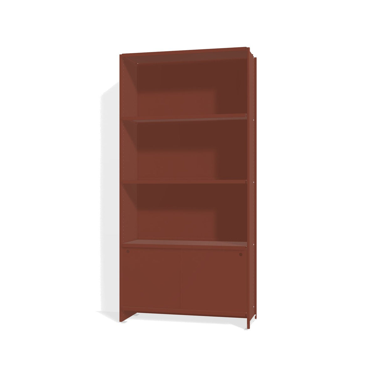 Lehni Aluminium Shelf System Bookshelf, with back panel and sliding doors - Pearl Copper - Lehni