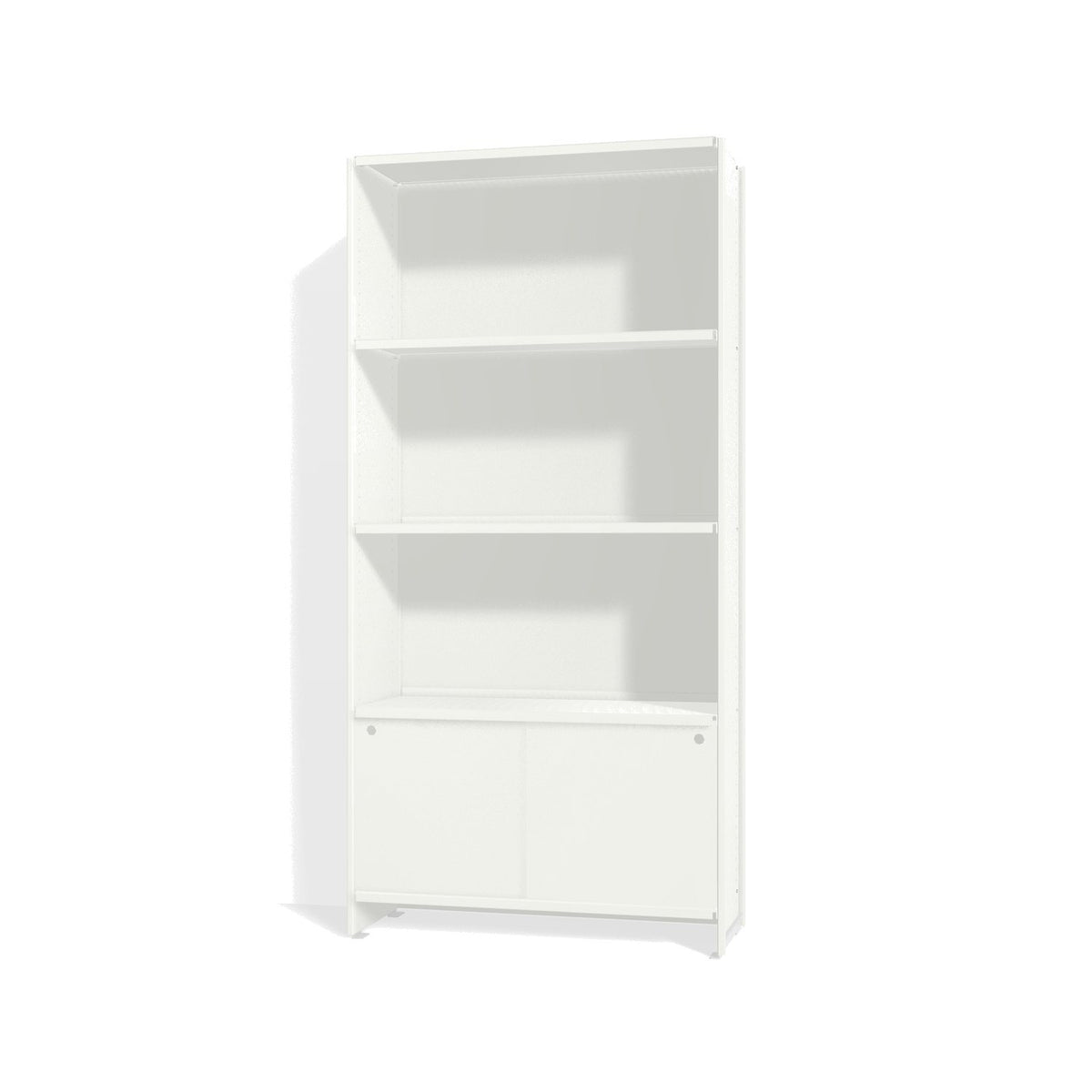 Lehni Aluminium Shelf System Bookshelf, with back panel and sliding doors - Signal White - Lehni