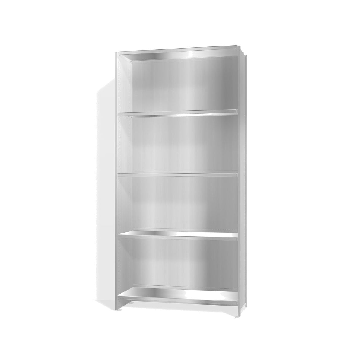 Lehni Aluminium Shelf System Bookshelf, with back panel - Blank Aluminum - Lehni