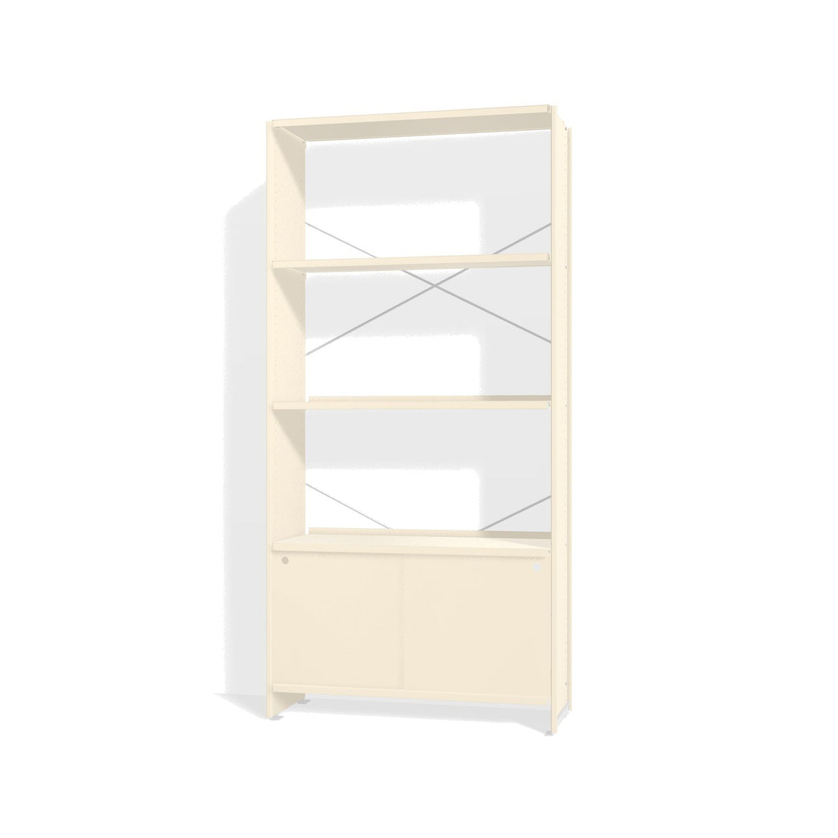Lehni Aluminium Shelf System Bookshelf, with sliding doors - Pearl White - Lehni