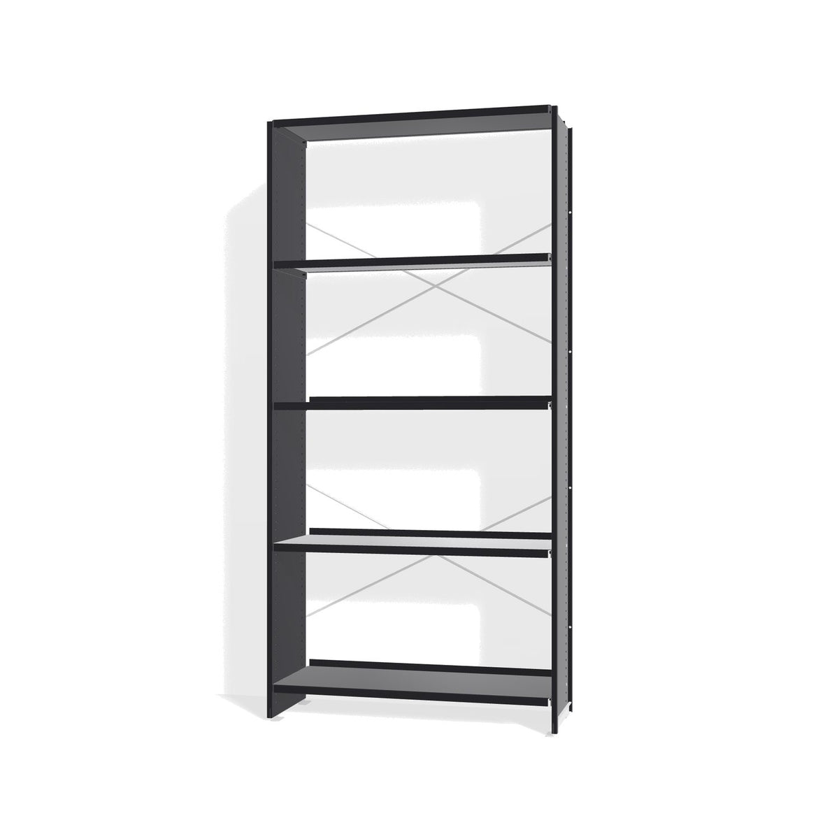 Lehni Aluminium Shelf System Bookshelf, open - Black - Lehni