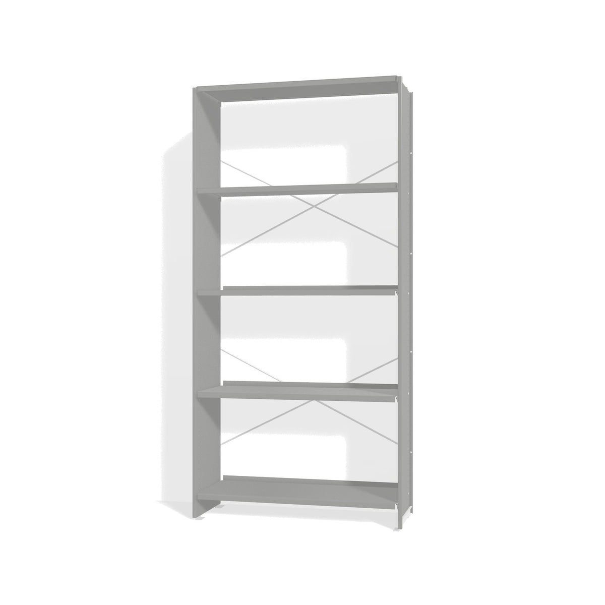 Lehni Aluminium Shelf System Bookshelf, open - White Aluminum - Lehni