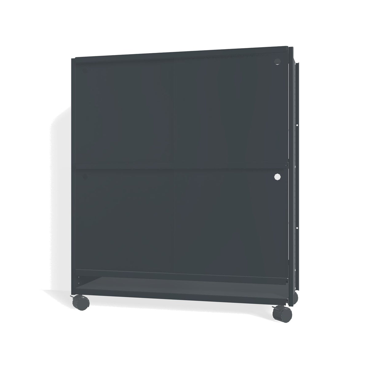 Lehni Aluminium Shelf System Highboard, with sliding doors, on casters - Anthracite - Lehni