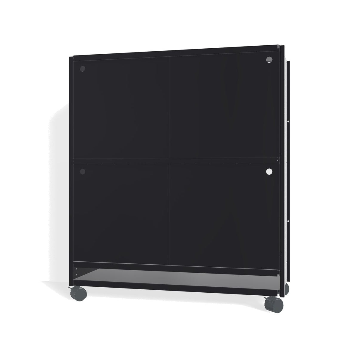 Lehni Aluminium Shelf System Highboard, with sliding doors, on casters - Black - Lehni