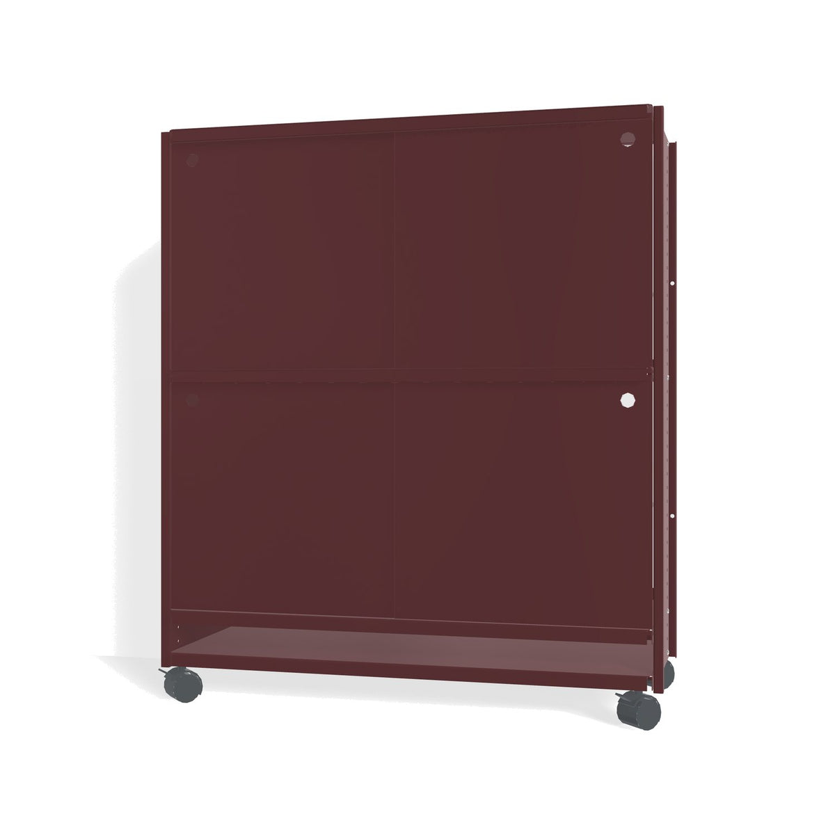 Lehni Aluminium Shelf System Highboard, with sliding doors, on casters - Black Red - Lehni