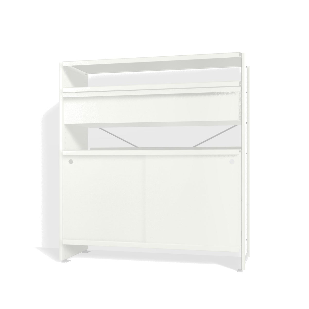 Lehni Aluminium Shelf System Highboard, with drawer and sliding door - Signal White - Lehni
