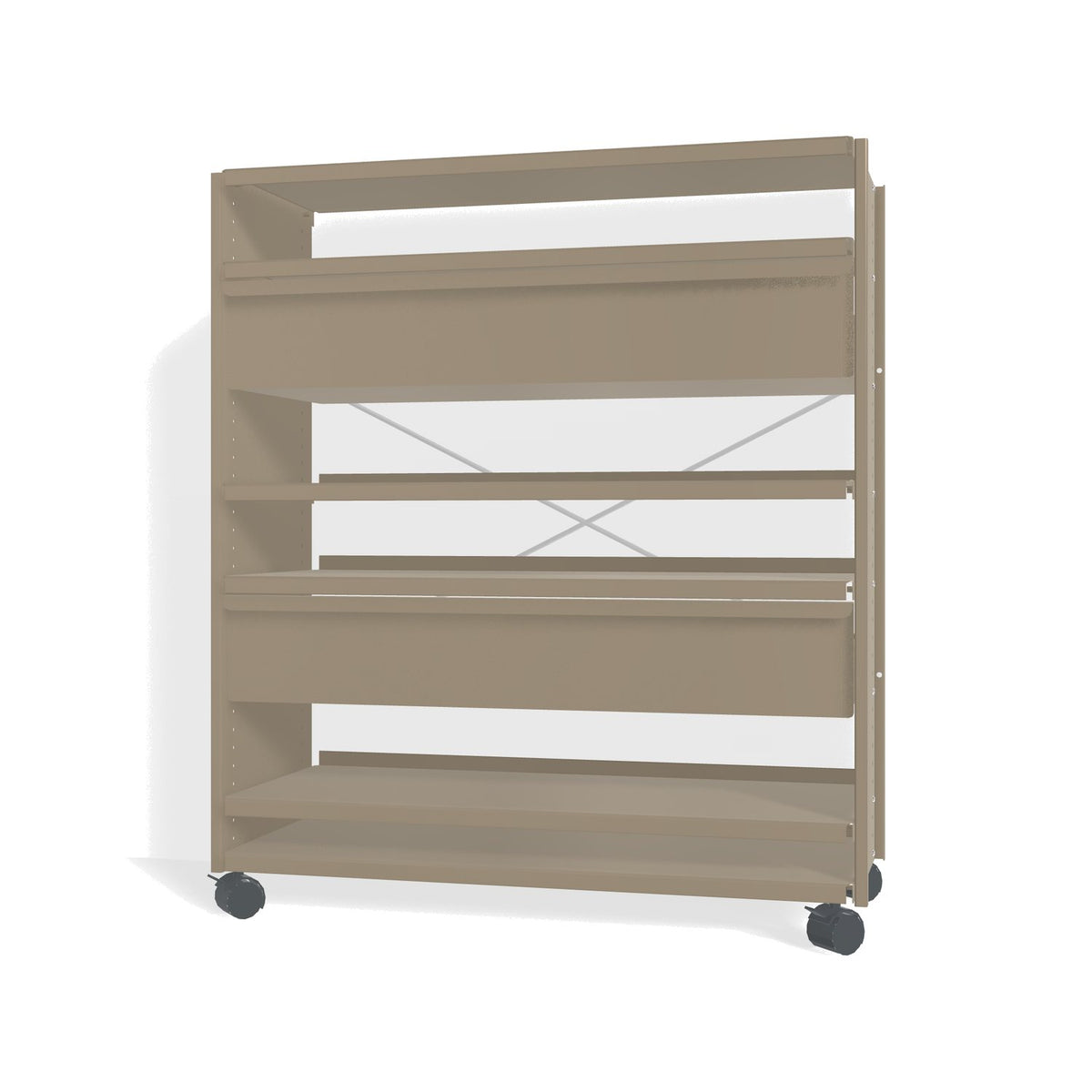 Lehni Aluminium Shelf System Highboard, with two drawers, on casters - Pearl Beige - Lehni