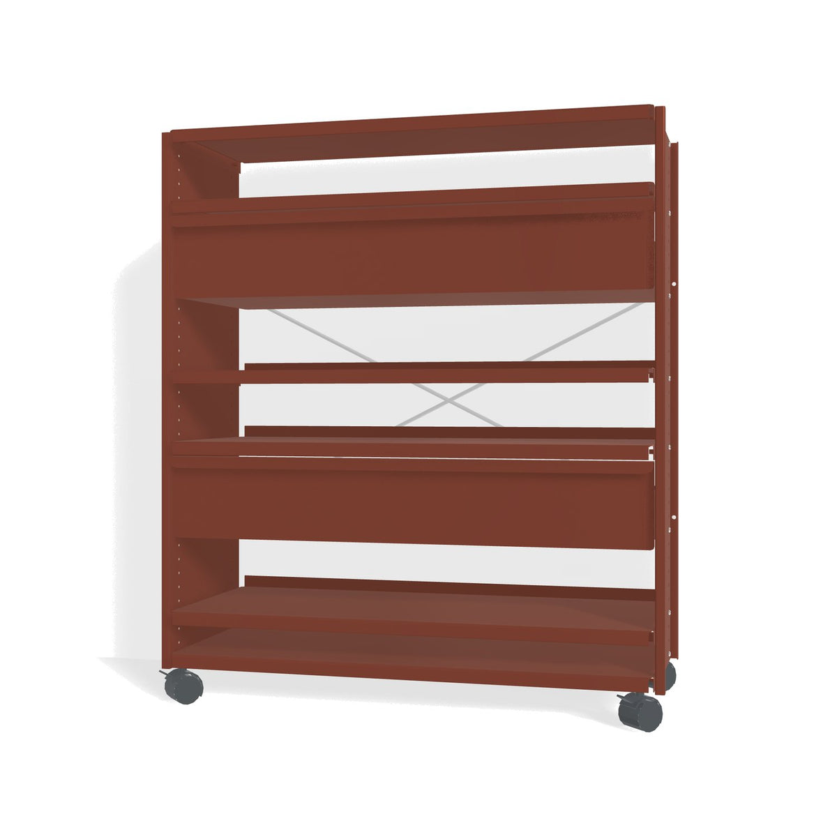 Lehni Aluminium Shelf System Highboard, with two drawers, on casters - Pearl Copper - Lehni