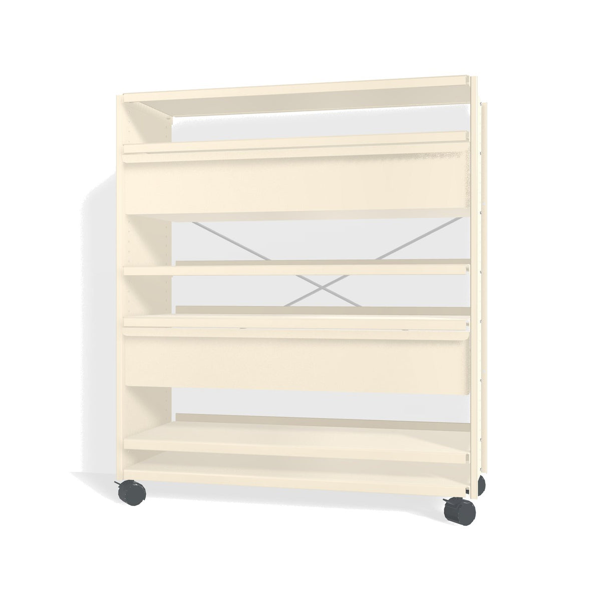 Lehni Aluminium Shelf System Highboard, with two drawers, on casters - Pearl White - Lehni