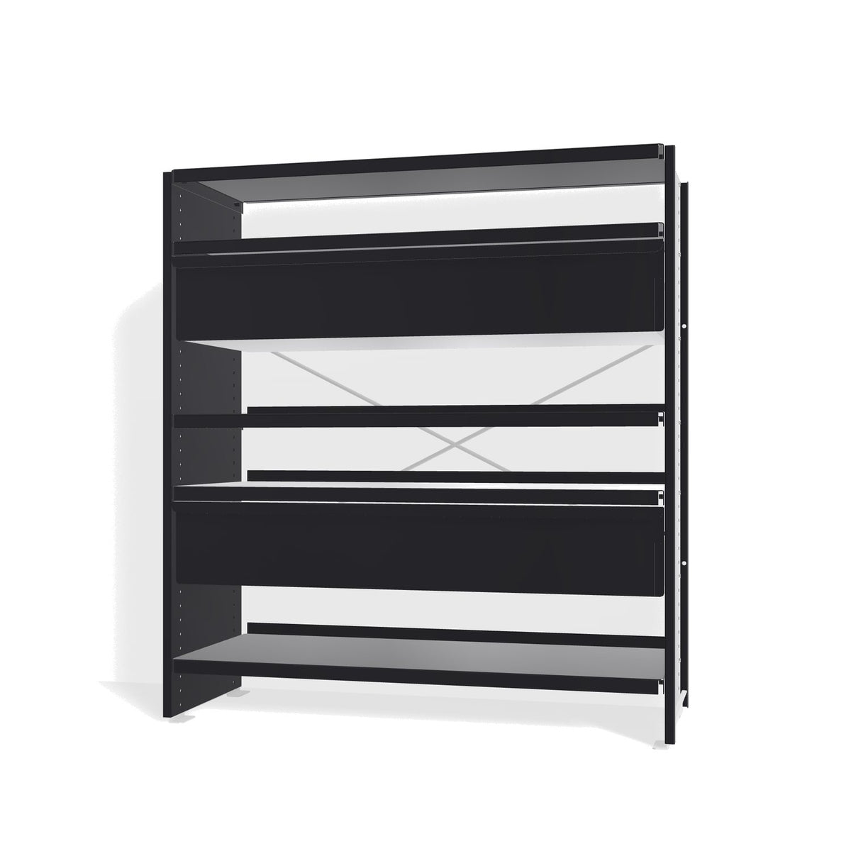Lehni Aluminium Shelf System Highboard, with two drawers - Black - Lehni