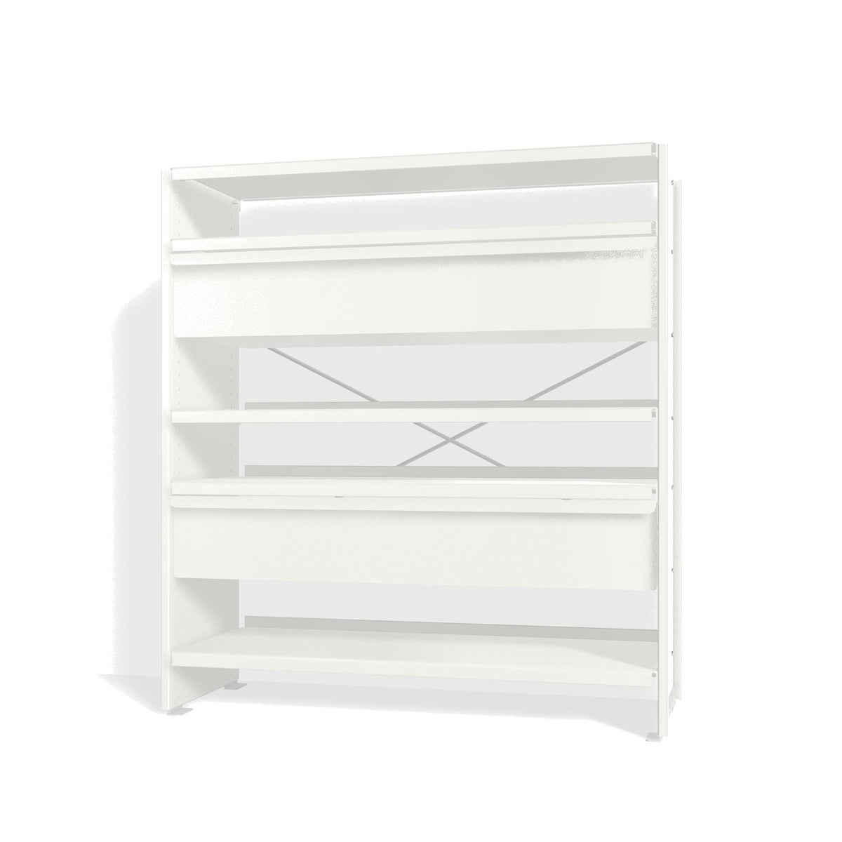 Lehni Aluminium Shelf System Highboard, with two drawers - Signal White - Lehni