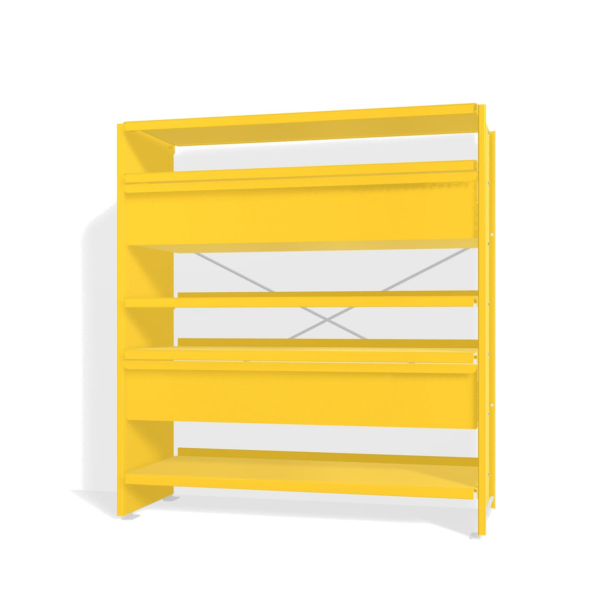 Lehni Aluminium Shelf System Highboard, with two drawers - Zinc Yellow - Lehni