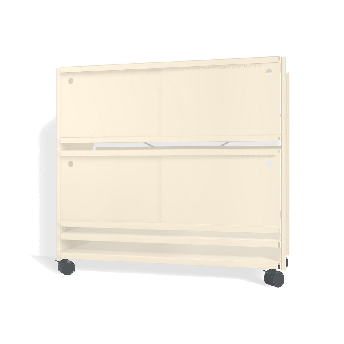 Lehni Aluminium Shelf System Lowboard, with sliding doors, on casters - Pearl White - Lehni
