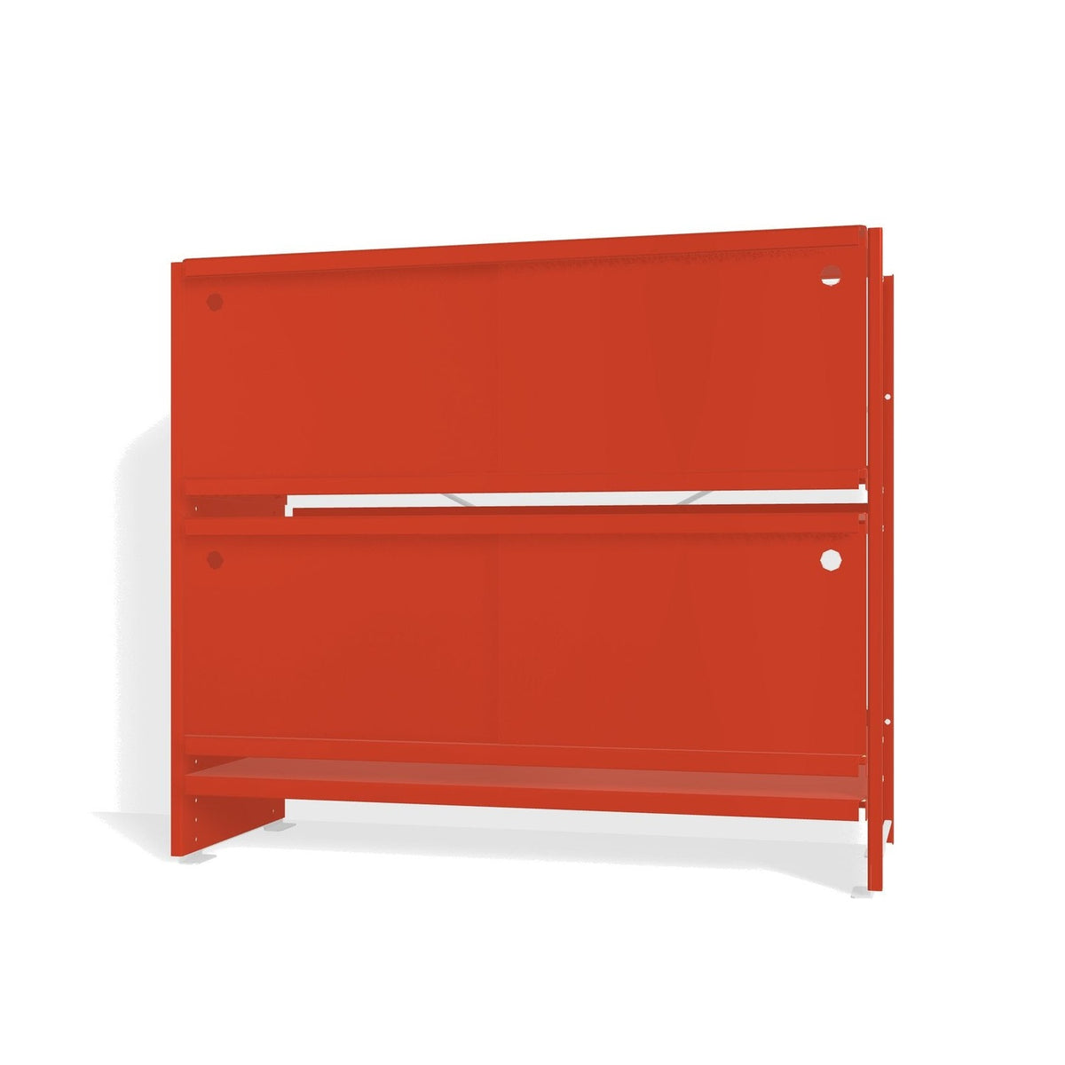 Lehni Aluminium Shelf System Lowboard, with sliding doors - Vermilion - Lehni