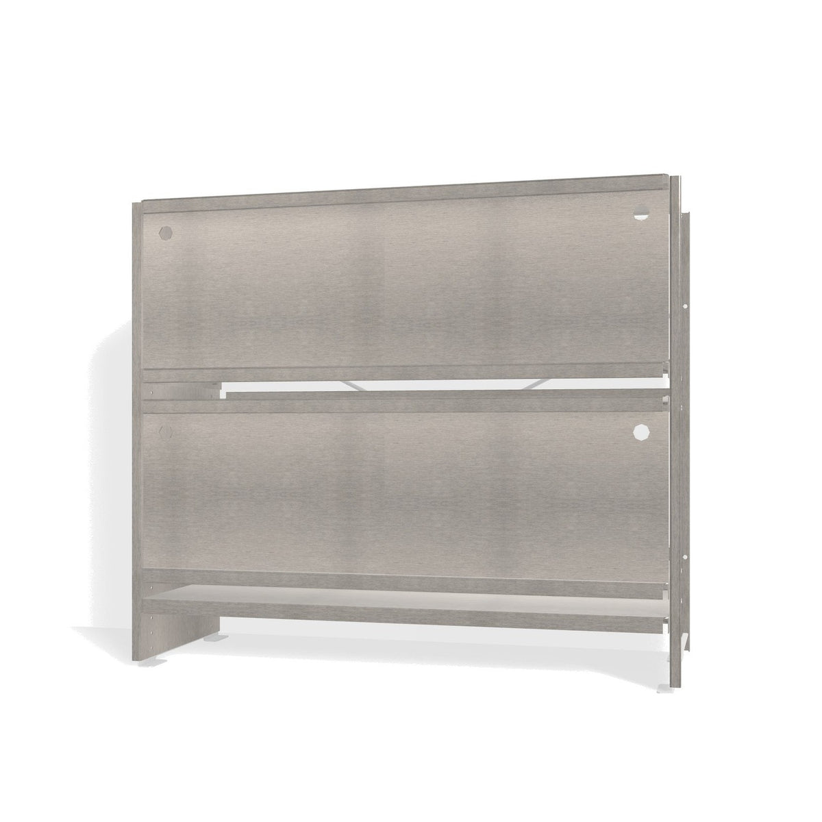 Lehni Aluminium Shelf System Lowboard, with sliding doors - Brushed Aluminum - Lehni