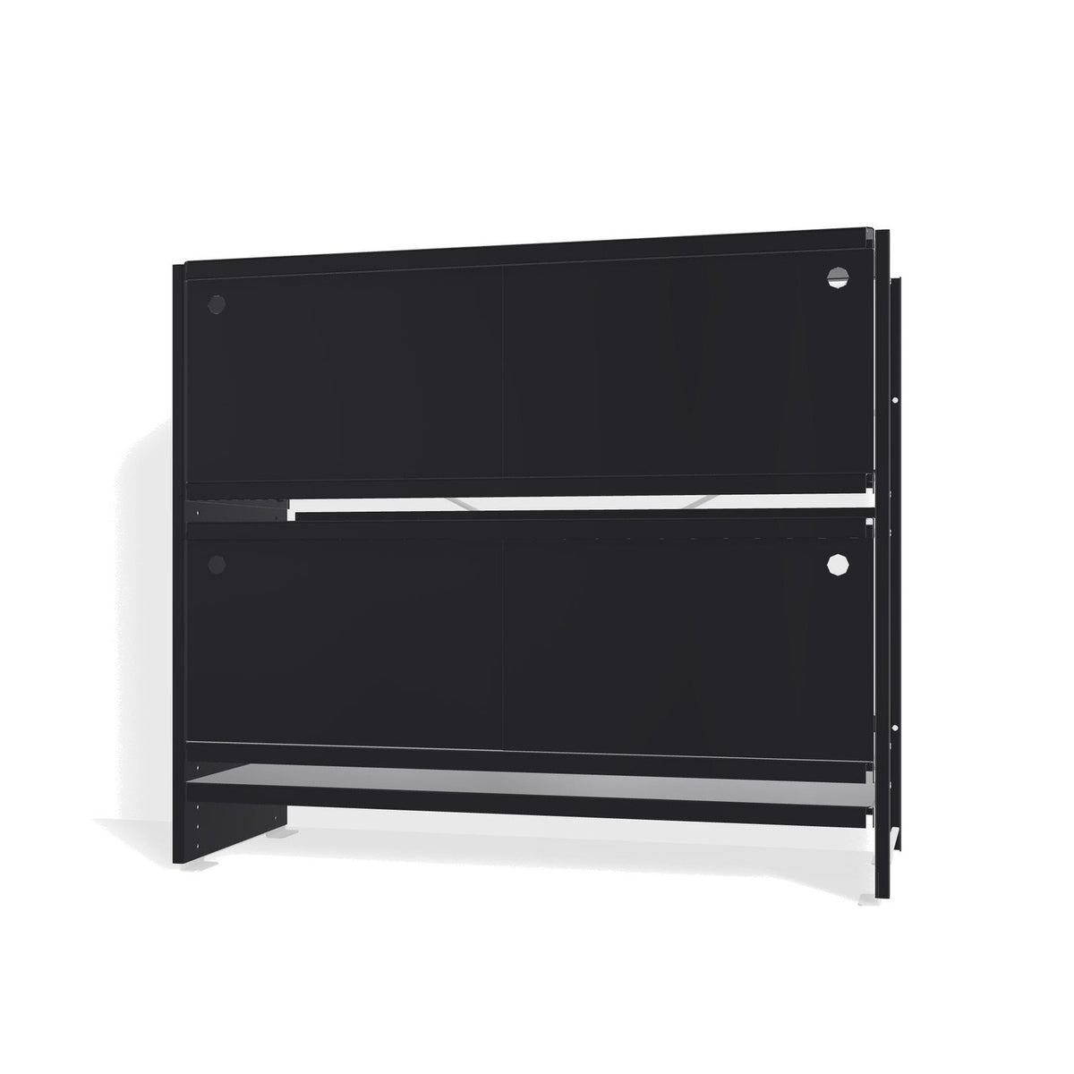 Lehni Aluminium Shelf System Lowboard, with sliding doors - Black - Lehni