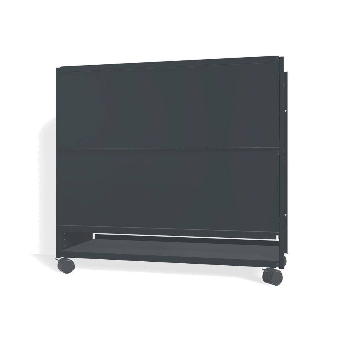 Lehni Aluminium Shelf System Lowboard, with slide-in doors, on casters - Anthracite - Lehni