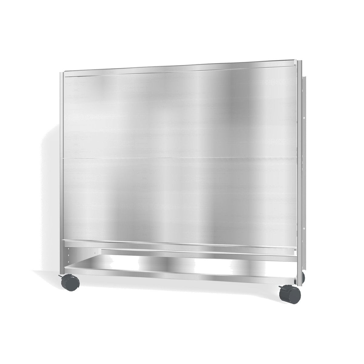 Lehni Aluminium Shelf System Lowboard, with slide-in doors, on casters - Blank Aluminum - Lehni