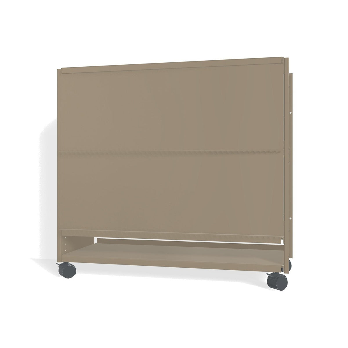 Lehni Aluminium Shelf System Lowboard, with slide-in doors, on casters - Pearl Beige - Lehni