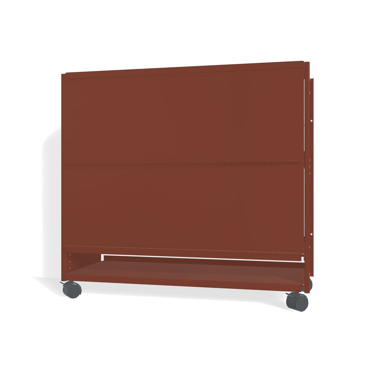 Lehni Aluminium Shelf System Lowboard, with slide-in doors, on casters - Pearl Copper - Lehni