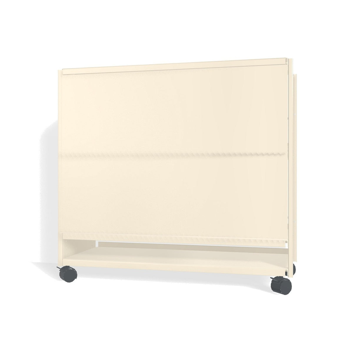Lehni Aluminium Shelf System Lowboard, with slide-in doors, on casters - Pearl White - Lehni