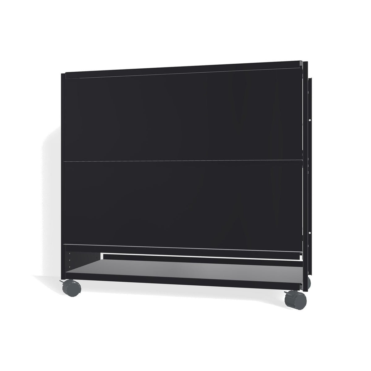 Lehni Aluminium Shelf System Lowboard, with slide-in doors, on casters - Black - Lehni