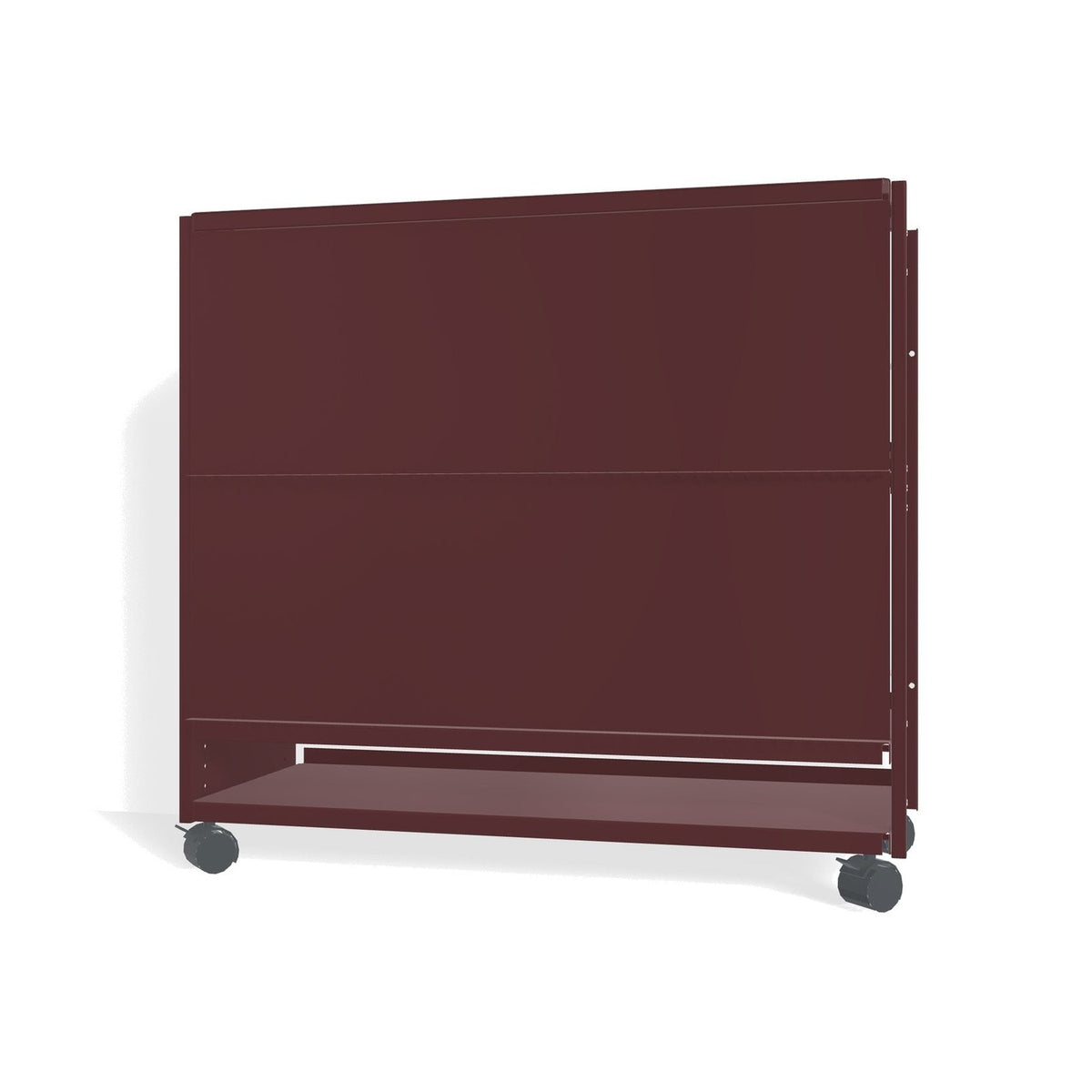 Lehni Aluminium Shelf System Lowboard, with slide-in doors, on casters - Black Red - Lehni