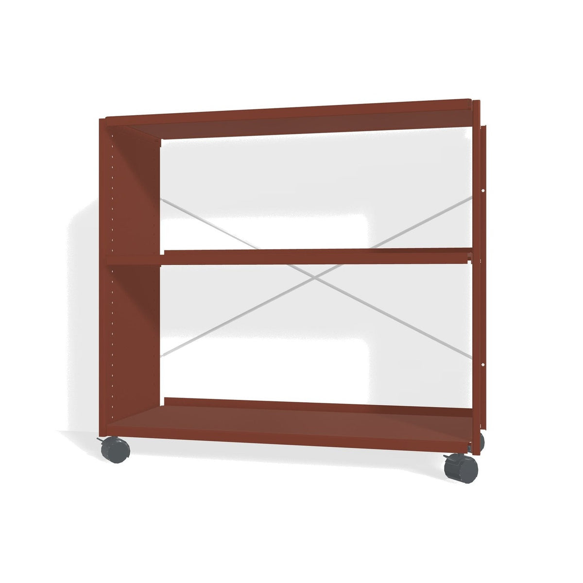 Lehni Aluminium Shelf System Lowboard, open, on casters - Pearl Copper - Lehni