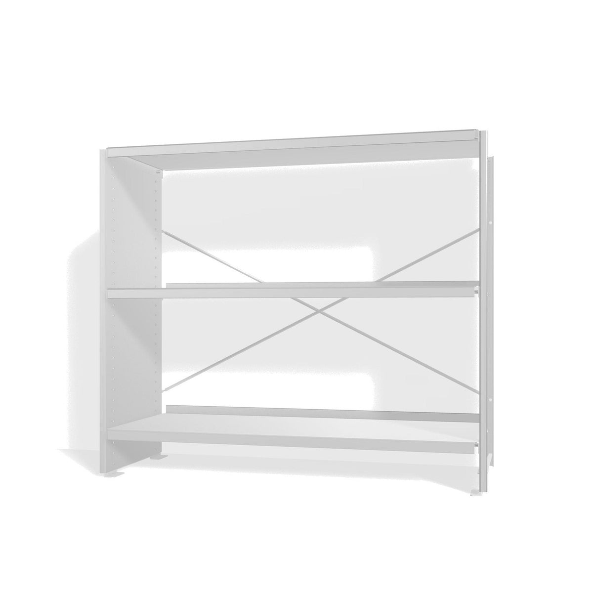 Lehni Aluminium Shelf System Lowboard, open - Colorless Anodized - Lehni