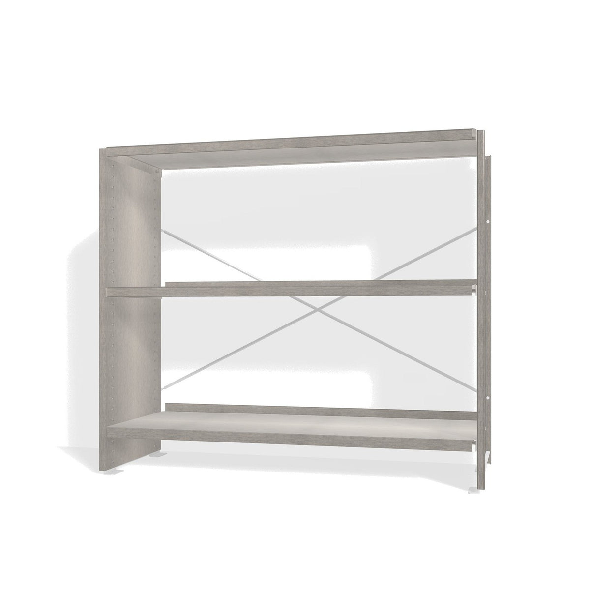 Lehni Aluminium Shelf System Lowboard, open - Brushed Aluminum - Lehni