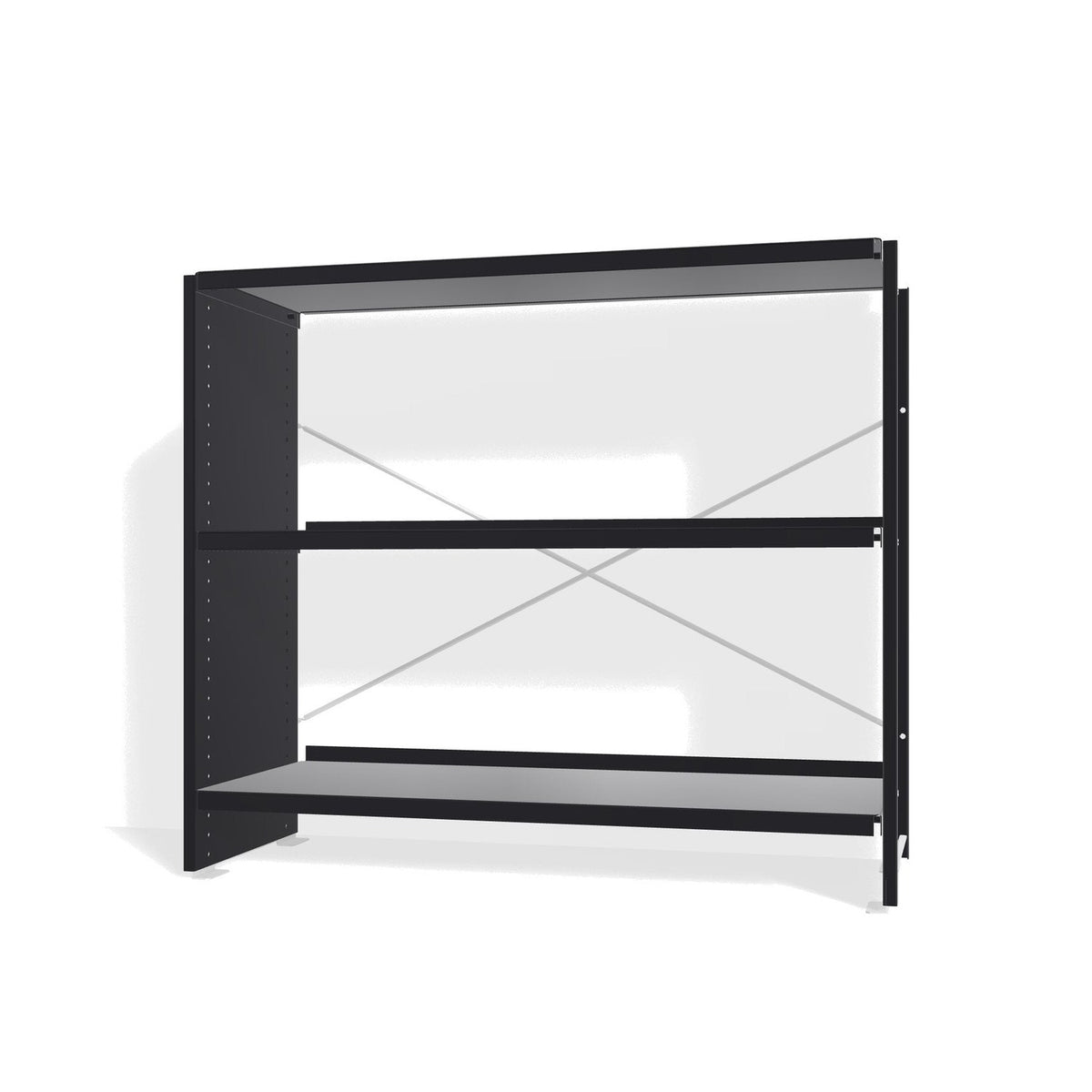 Lehni Aluminium Shelf System Lowboard, open - Black - Lehni