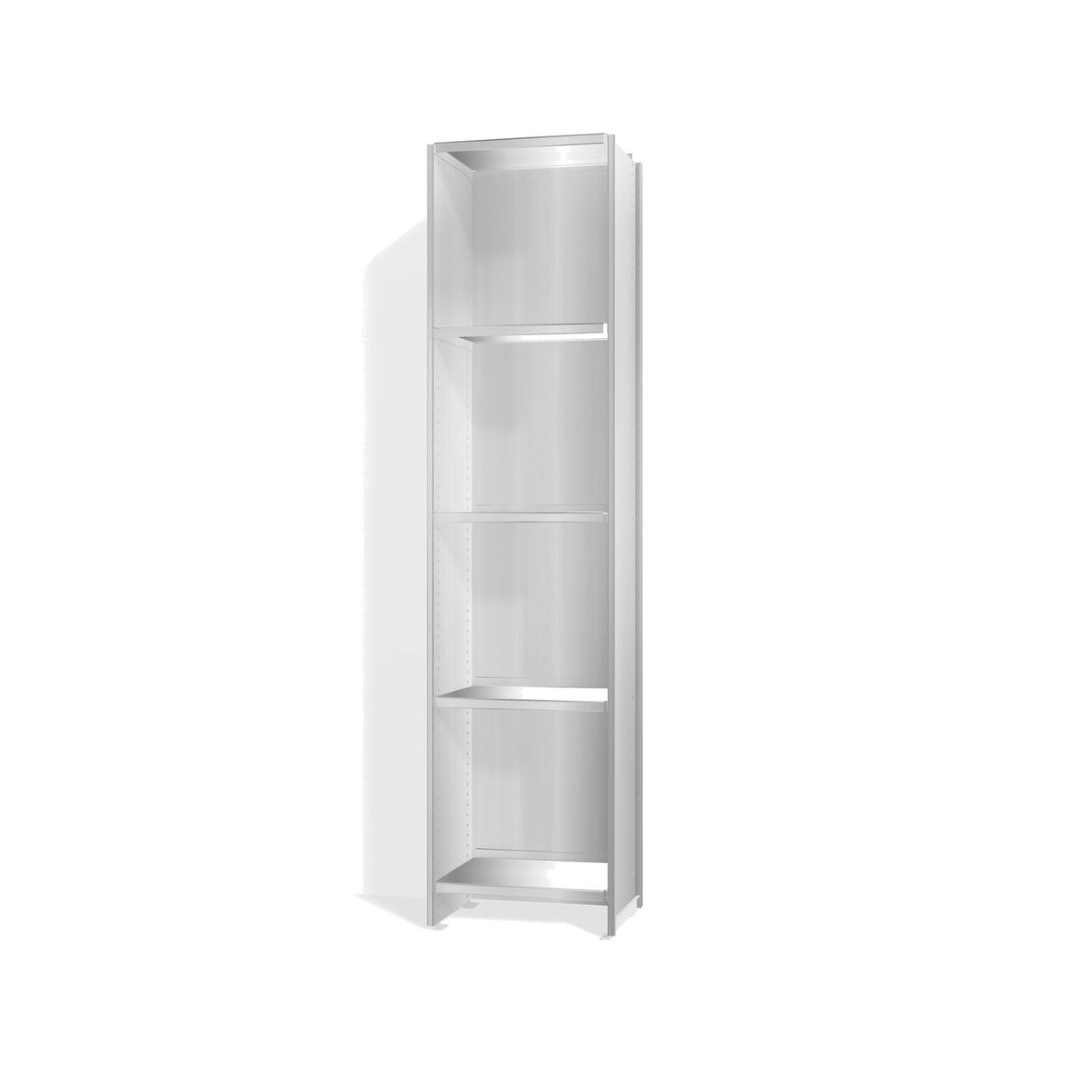 Lehni Aluminium Shelf System Narrow Shelf, with back panel - Blank Aluminum - Lehni
