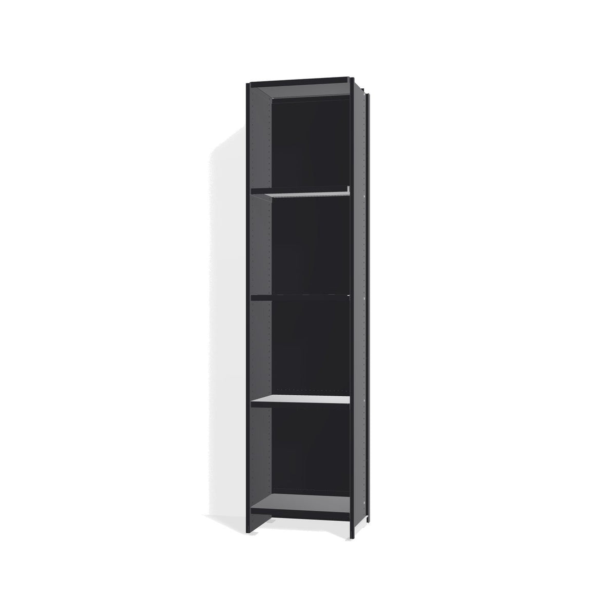 Lehni Aluminium Shelf System Narrow Shelf, with back panel - Black - Lehni