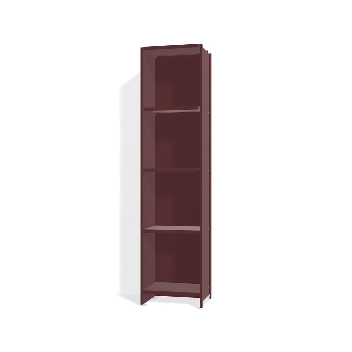 Lehni Aluminium Shelf System Narrow Shelf, with back panel - Black Red - Lehni