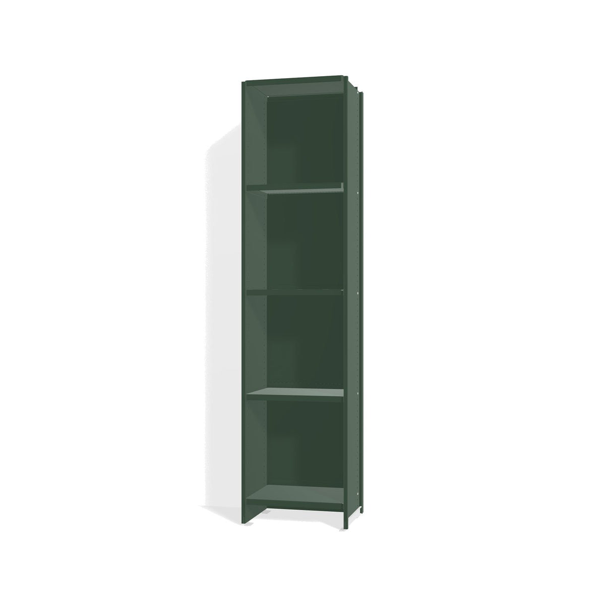 Lehni Aluminium Shelf System Narrow Shelf, with back panel - Fir Green - Lehni