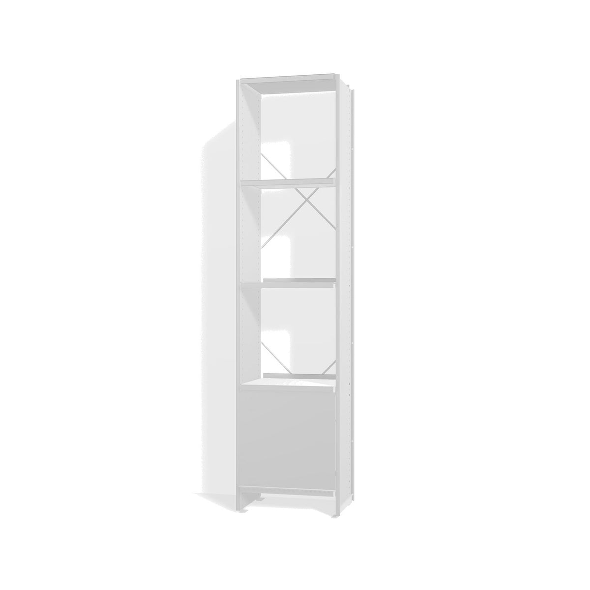 Lehni Aluminium Shelf System Narrow Shelf, with slide-in door - Colorless Anodized - Lehni