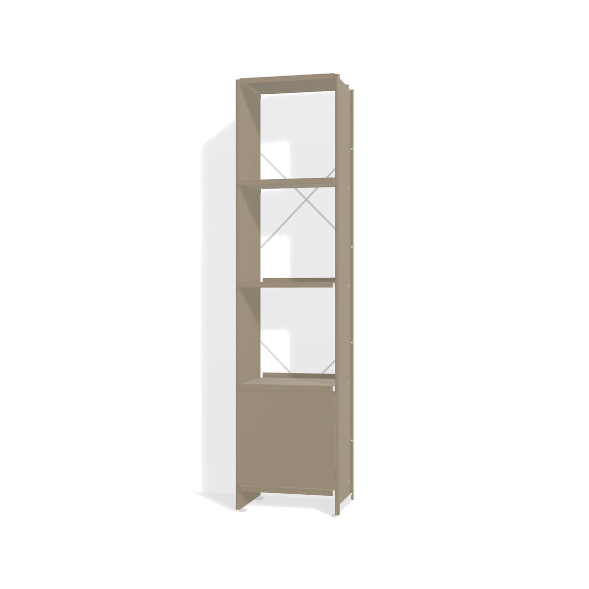 Lehni Aluminium Shelf System Narrow Shelf, with slide-in door - Pearl Beige - Lehni