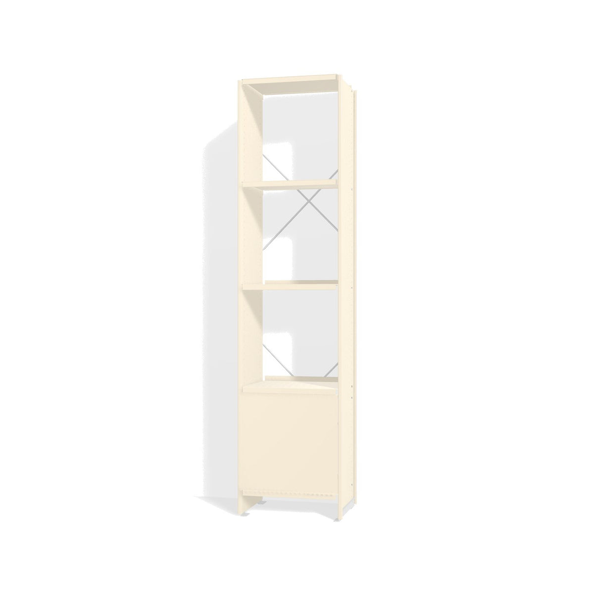 Lehni Aluminium Shelf System Narrow Shelf, with slide-in door - Pearl White - Lehni