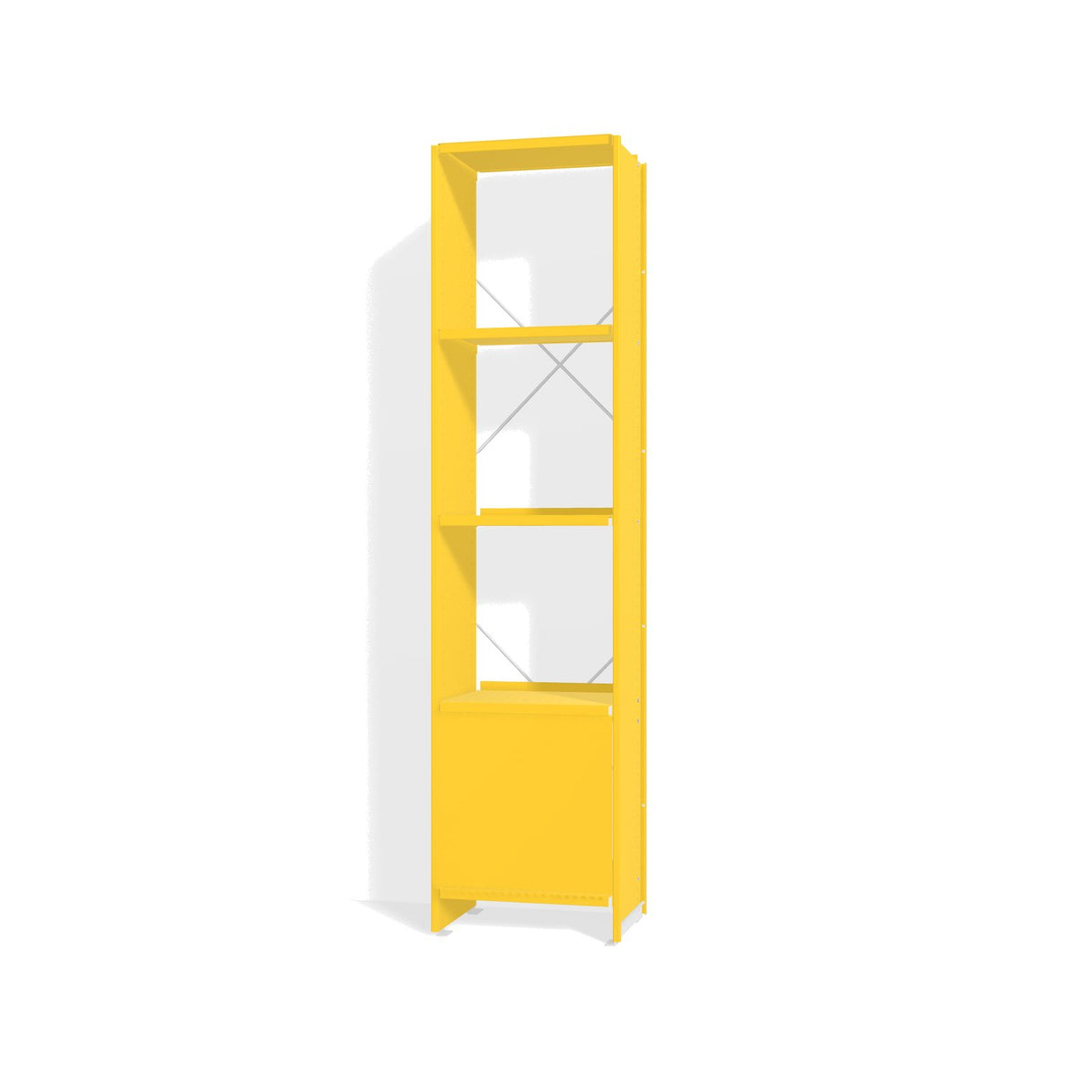 Lehni Aluminium Shelf System Narrow Shelf, with slide-in door - Zinc Yellow - Lehni