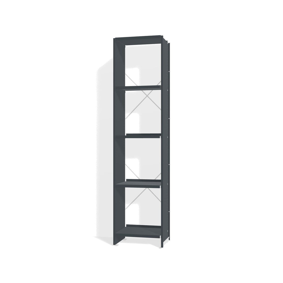 Lehni Aluminium Shelf System Narrow Shelf, open - Anthracite - Lehni