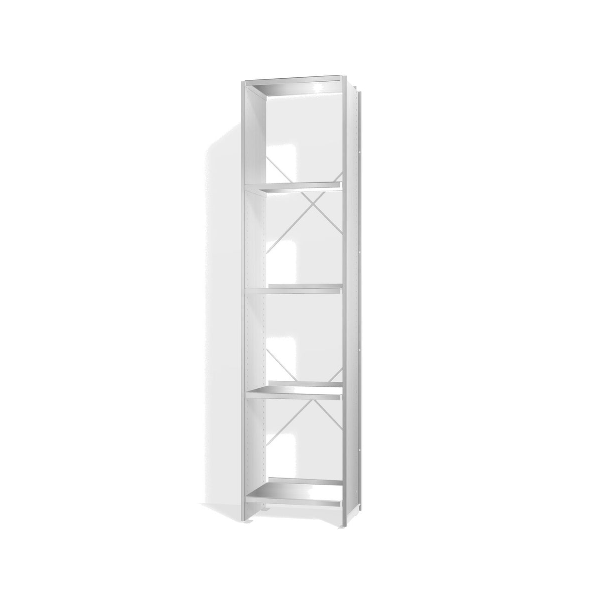 Lehni Aluminium Shelf System Narrow Shelf, open - Blank Aluminum - Lehni