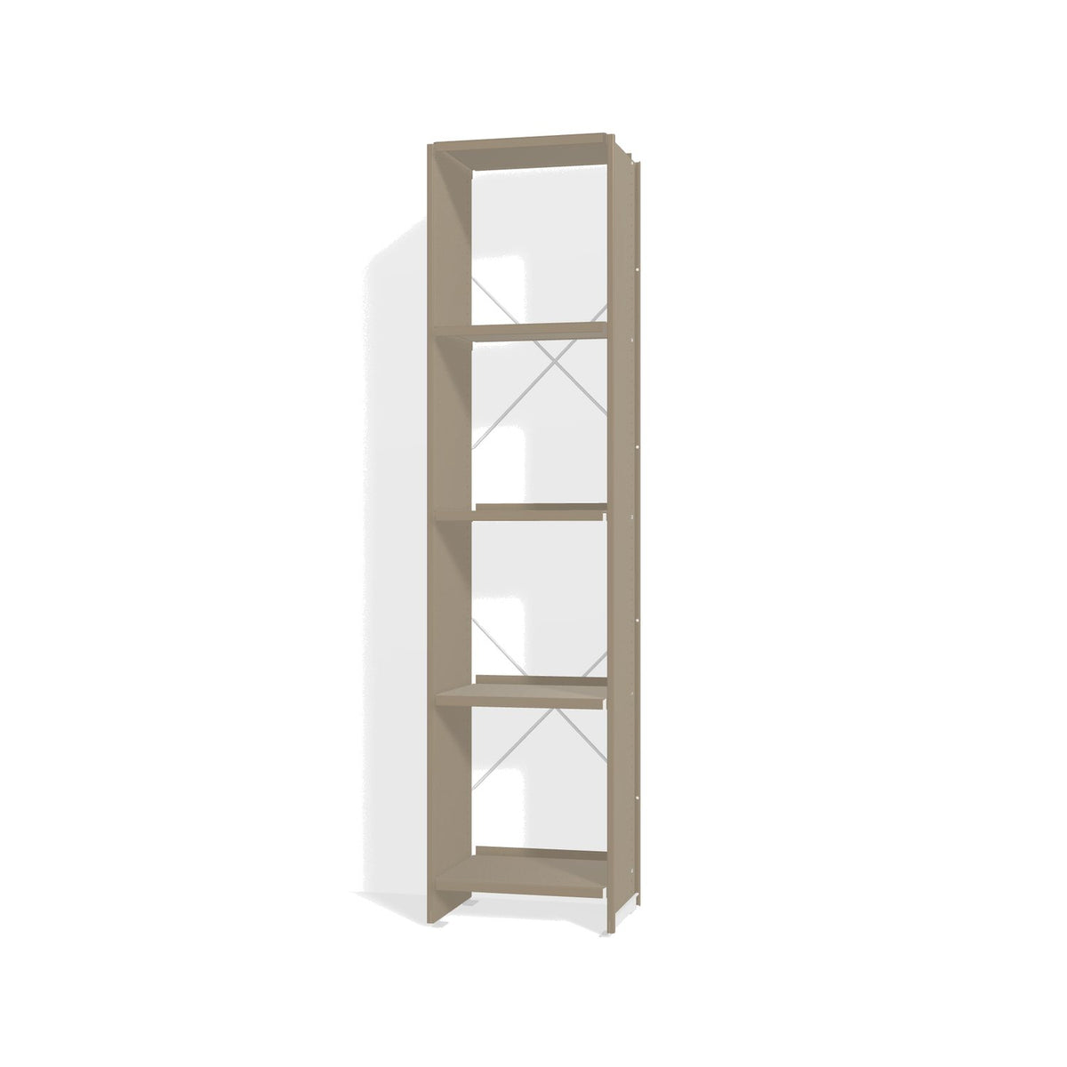 Lehni Aluminium Shelf System Narrow Shelf, open - Pearl Beige - Lehni