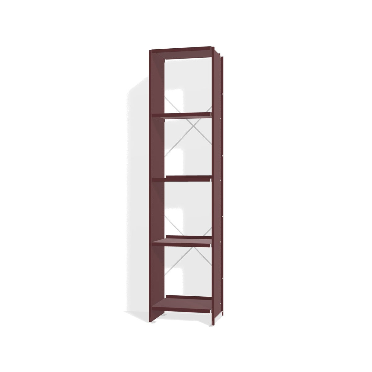 Lehni Aluminium Shelf System Narrow Shelf, open - Black Red - Lehni
